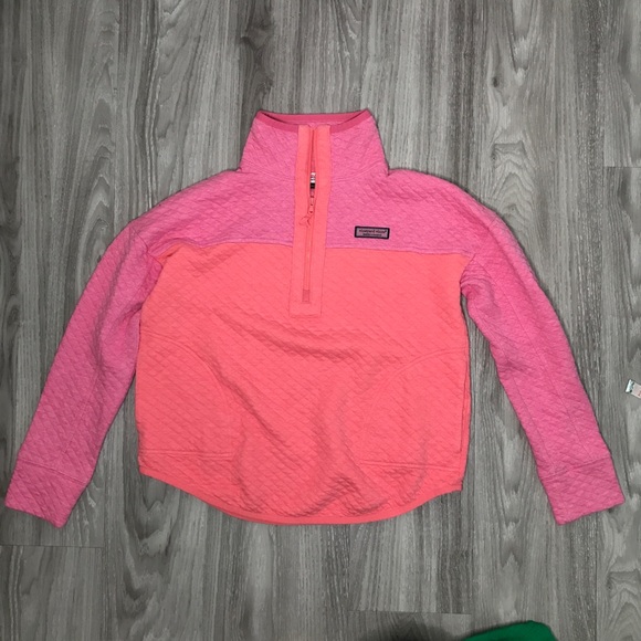 Vineyard Vines Tops - VINEYARD VINES WOMENS THE SHEP PULLOVER DIAMOND QUILTED PINK SMALL